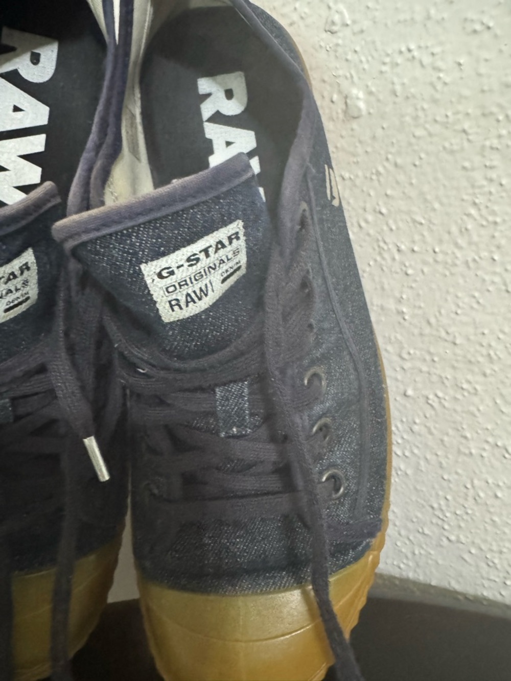 G-Star Navy Canvas Low-Top Sneakers with Gum Sole - Picture 12 of 16
